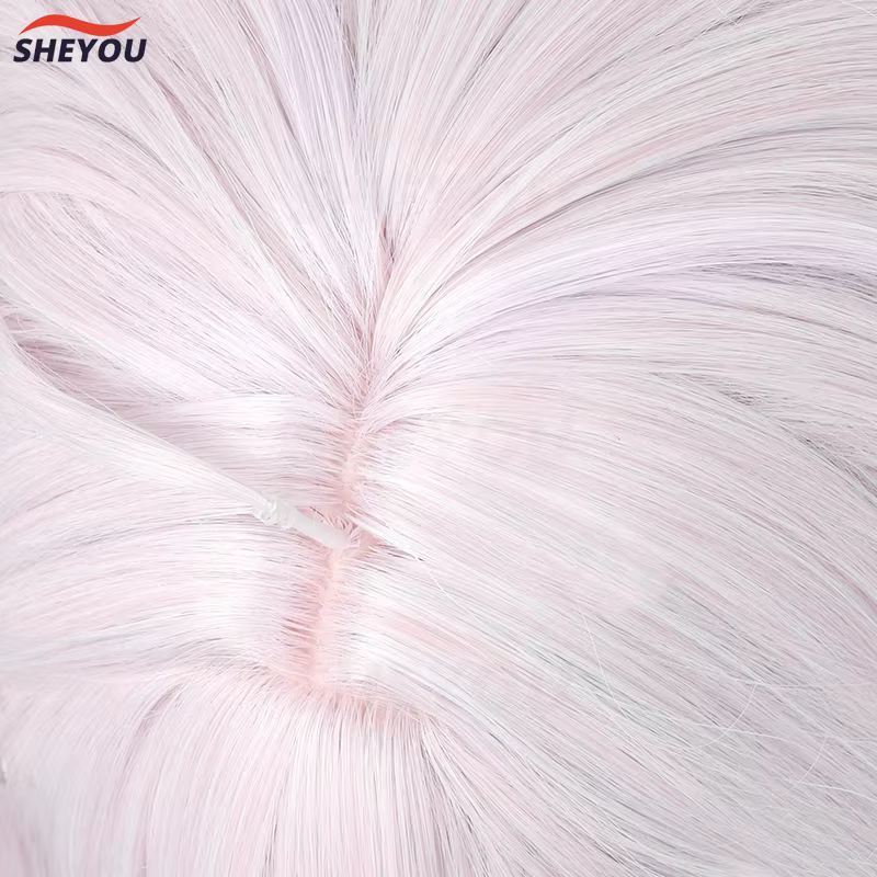 Alya-Perruque Cosplay Synthétique Longue Droite Gris Rose Alisa Mikhailova Kujou