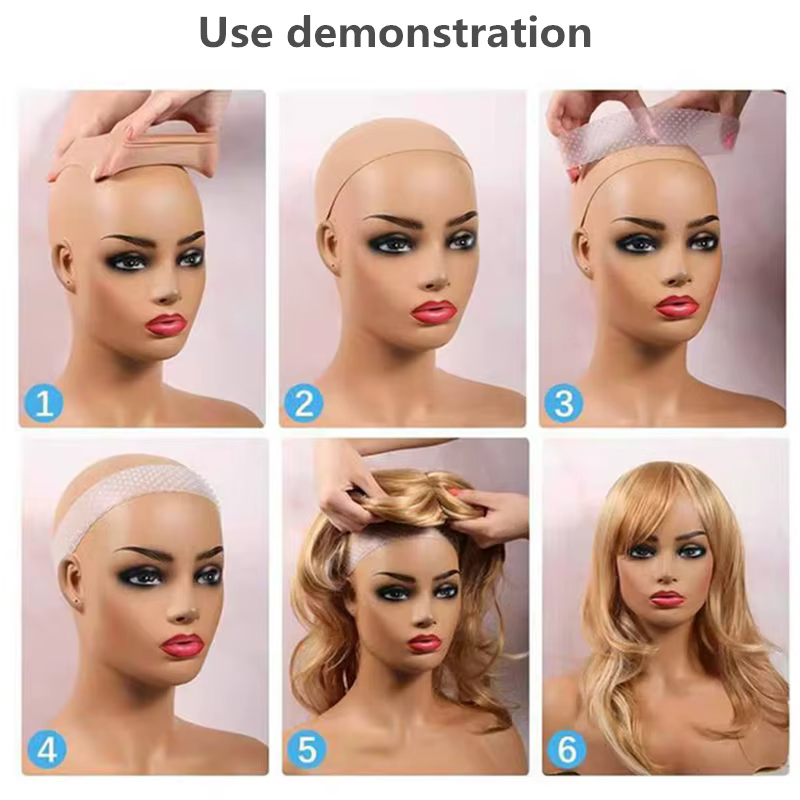Bande de poignée de perruque en silicone réglable