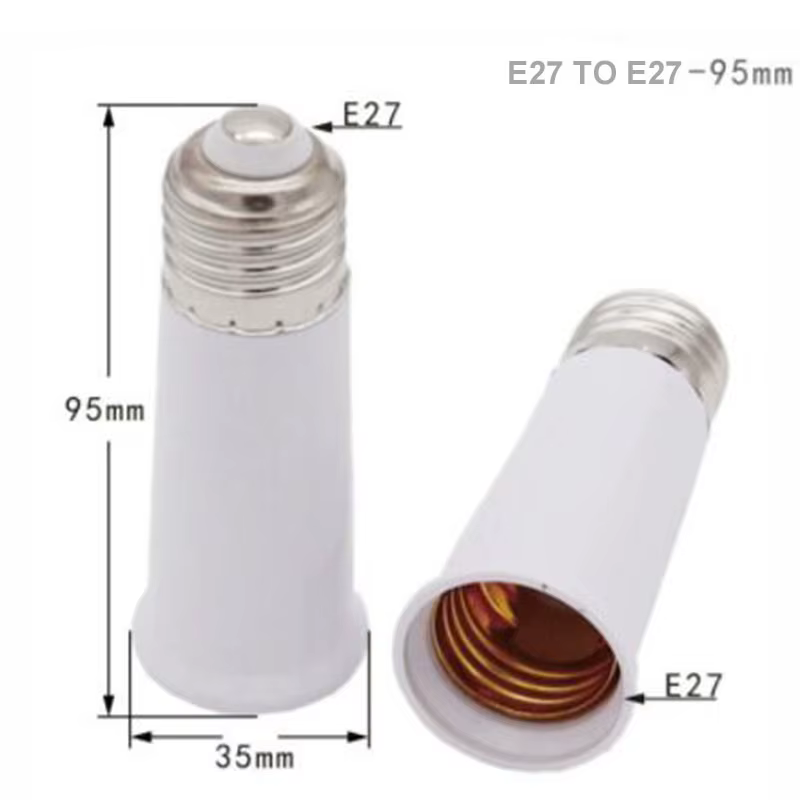 Câble d'extension de capuchon de cartouche E27 à E27 de 95mm, avec convertisseur adaptateur de douille de Base d'ampoule