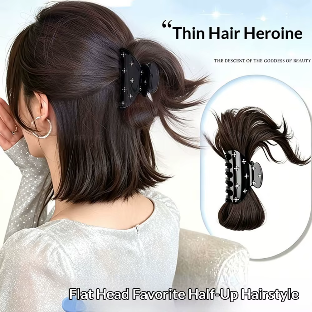 Chignon désordonné et volumineux à pince