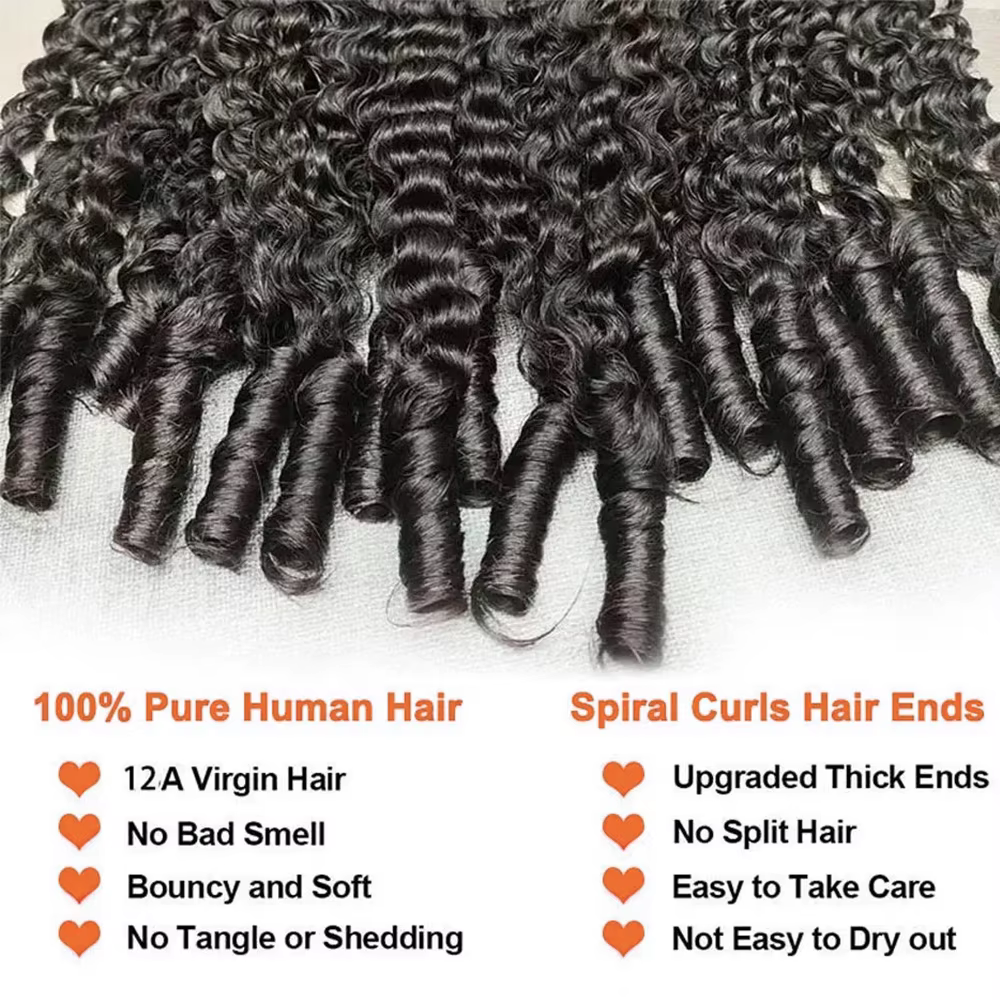 Extensions de cheveux humains en crochet à plumes