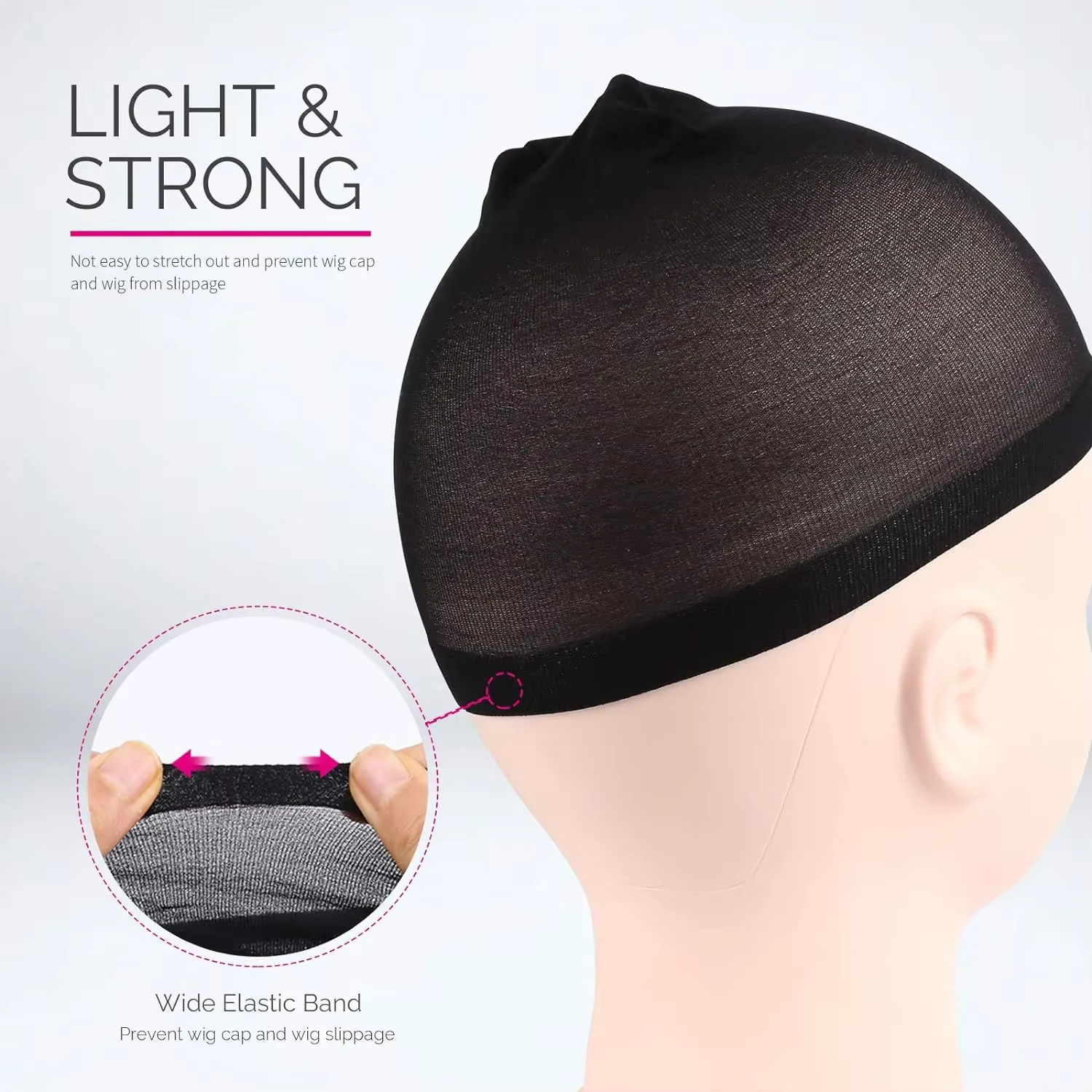 Lot de 4 bonnets à perruque en nylon, noirs et couleur chair, pour femmes, hommes et enfants, pour Halloween, cosplay et usage quotidien