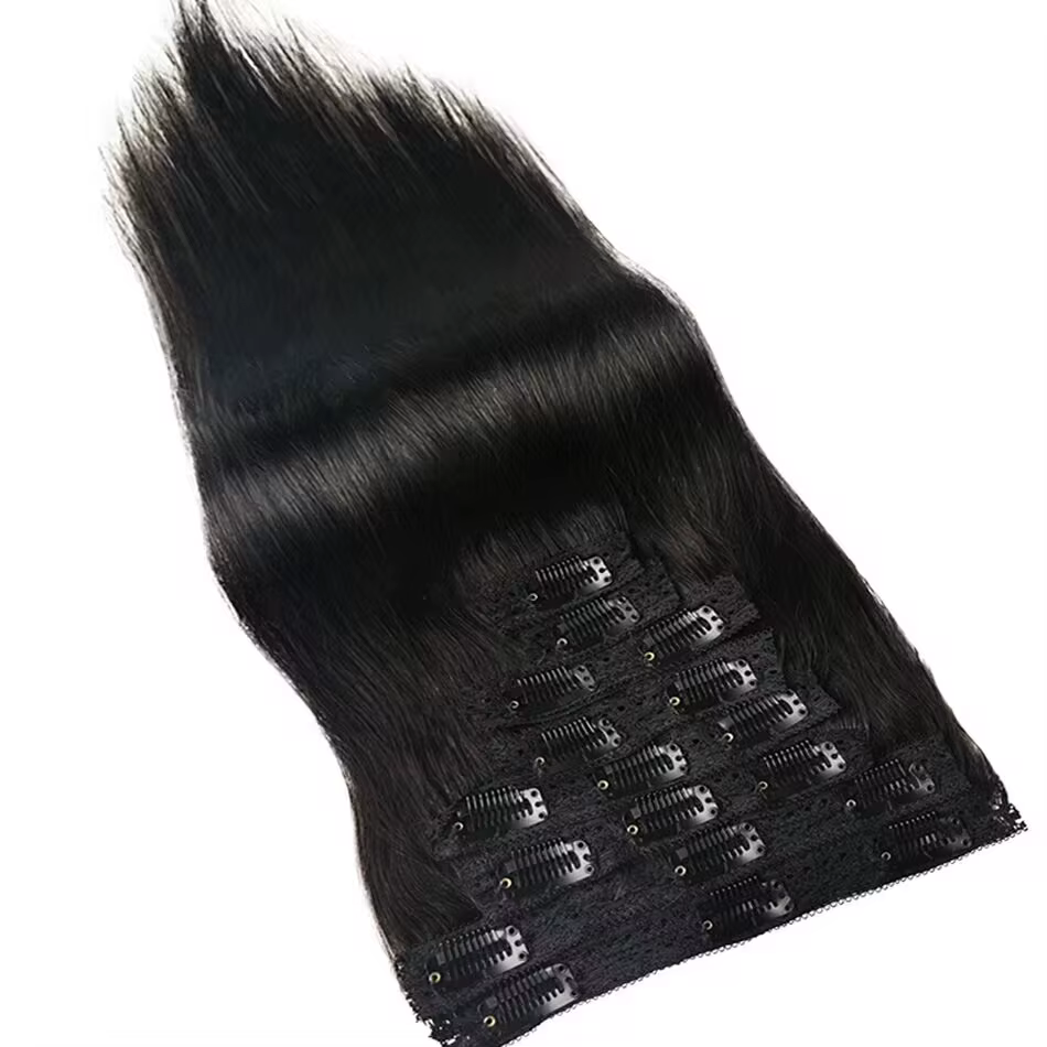 Clip Ins Extensions de cheveux humains brésiliens droits sans couture 10A