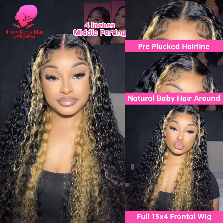 27 Perruques Skunk Stripe 13x4 13x6 360 Lace Frontal