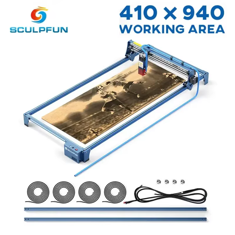 Sculpfun S9 Kit d'extension de zone de gravure S30 Machine de gravure Kit d'extension de axe Y zone de gravure à 940x410mm alun à fente en V