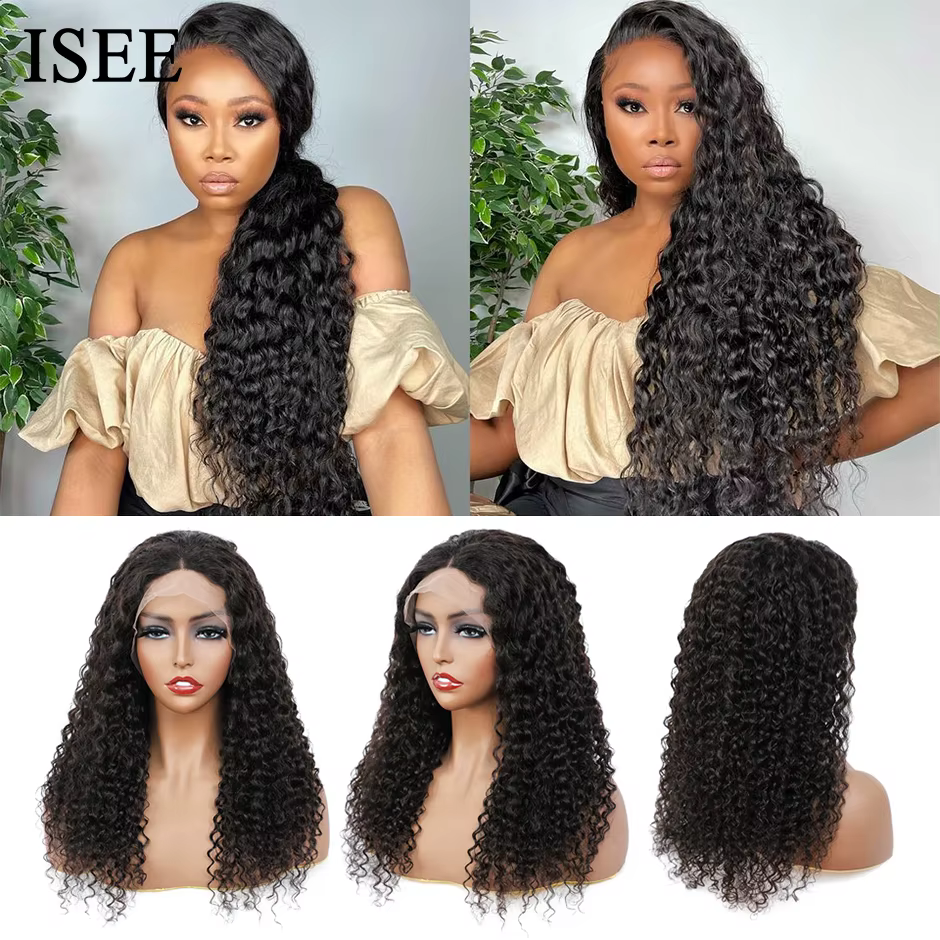 Perruque ISEE HAIR transparente à ondulations aquatiques sans colle