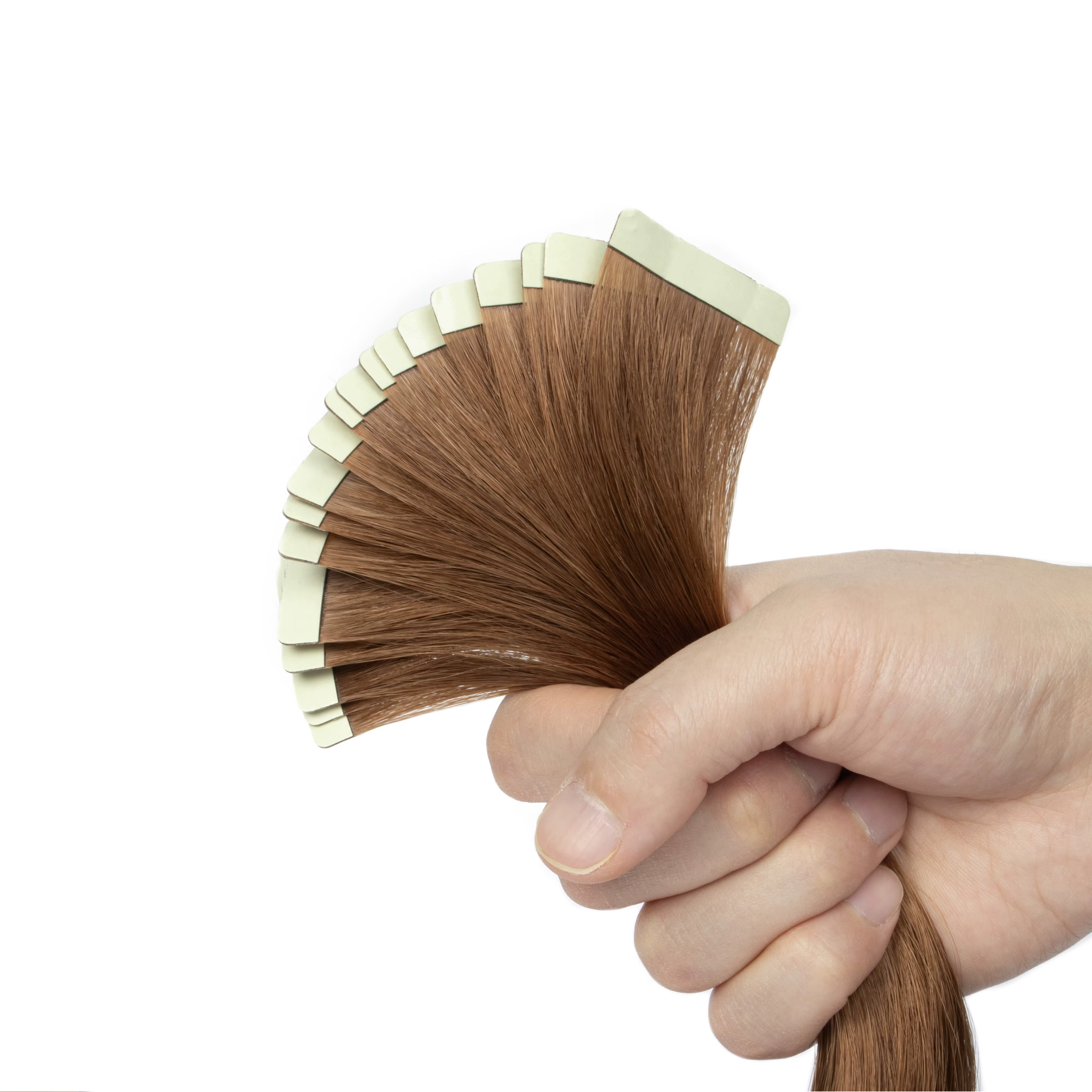Extensions de cheveux synthétiques blondes à bandes adhésives, extensions de cheveux à bandes adhésives sans couture, 4x0,8 cm, bandes adhésives en PU, 20 pièces