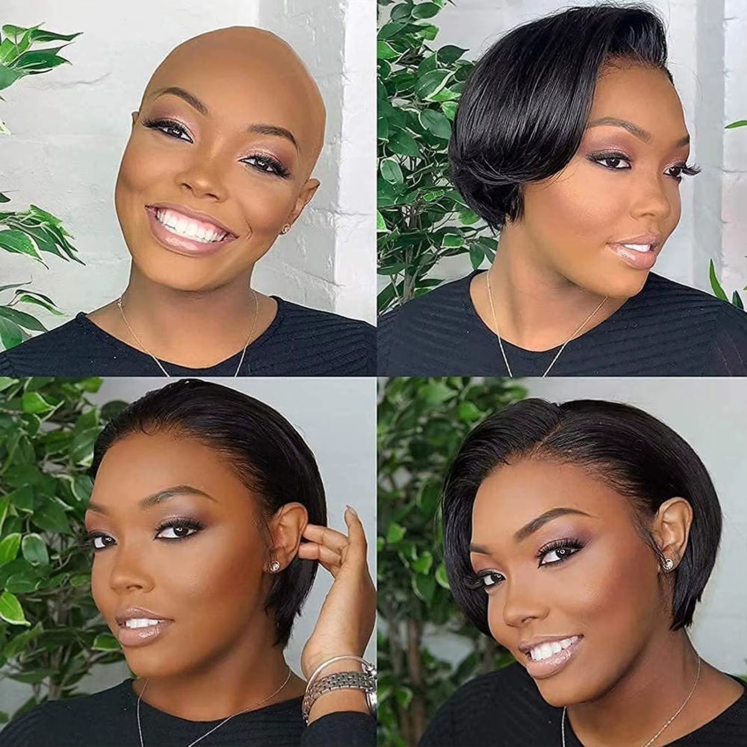 Perruque Bob Lace Frontal Wig naturelle brésilienne lisse