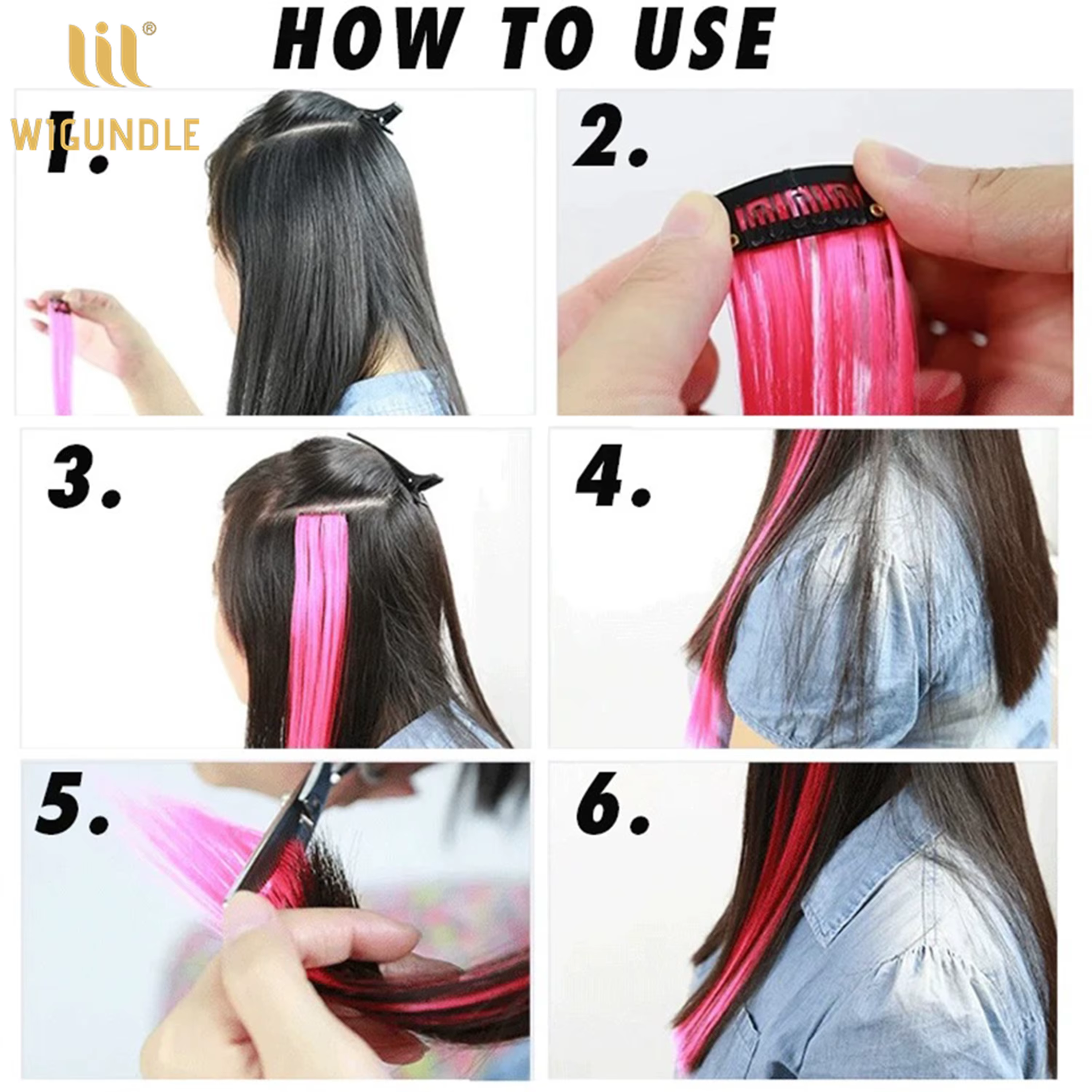 Extensions de cheveux synthétiques de 22 pouces