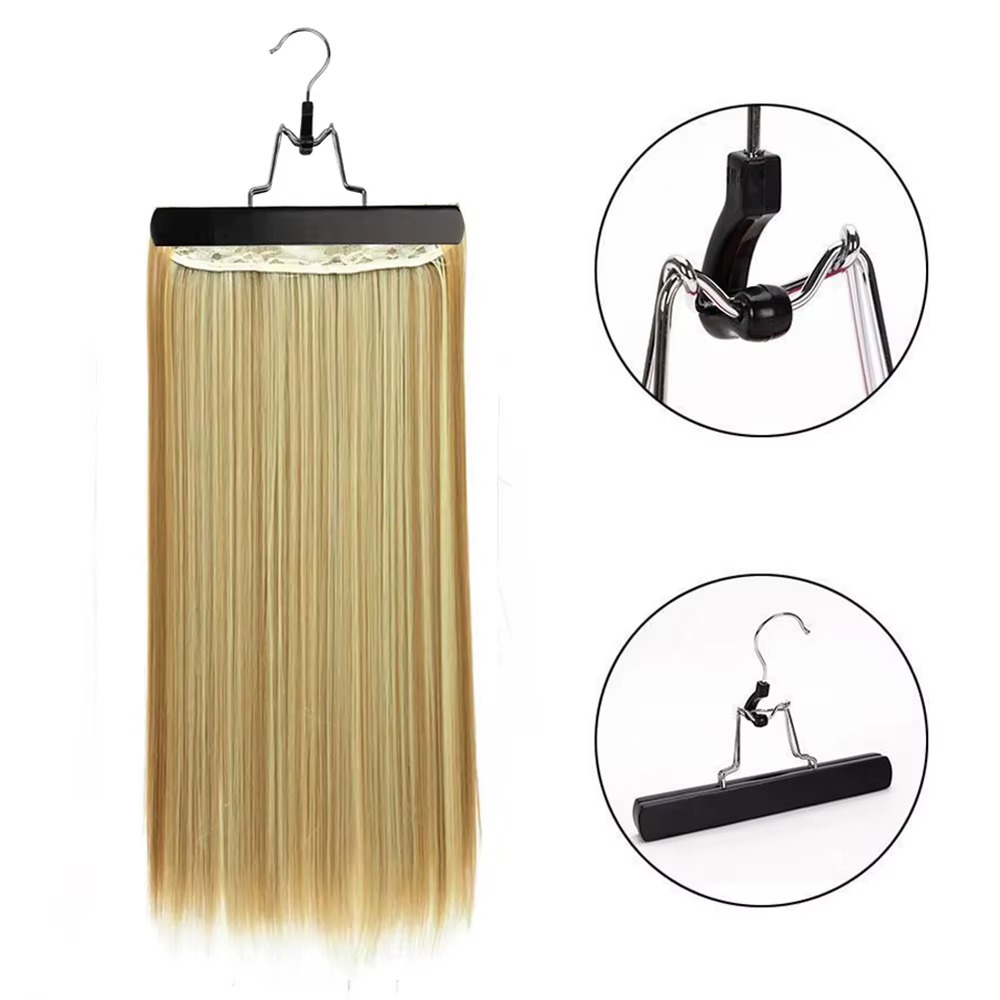 Sac de rangement portable noir pas cher pour perruques avec cintre
