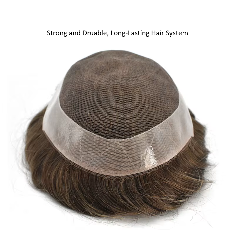 Perruques toupet cheveux humains pour hommes Mono Npu Base prothèse capillaire homme naturel