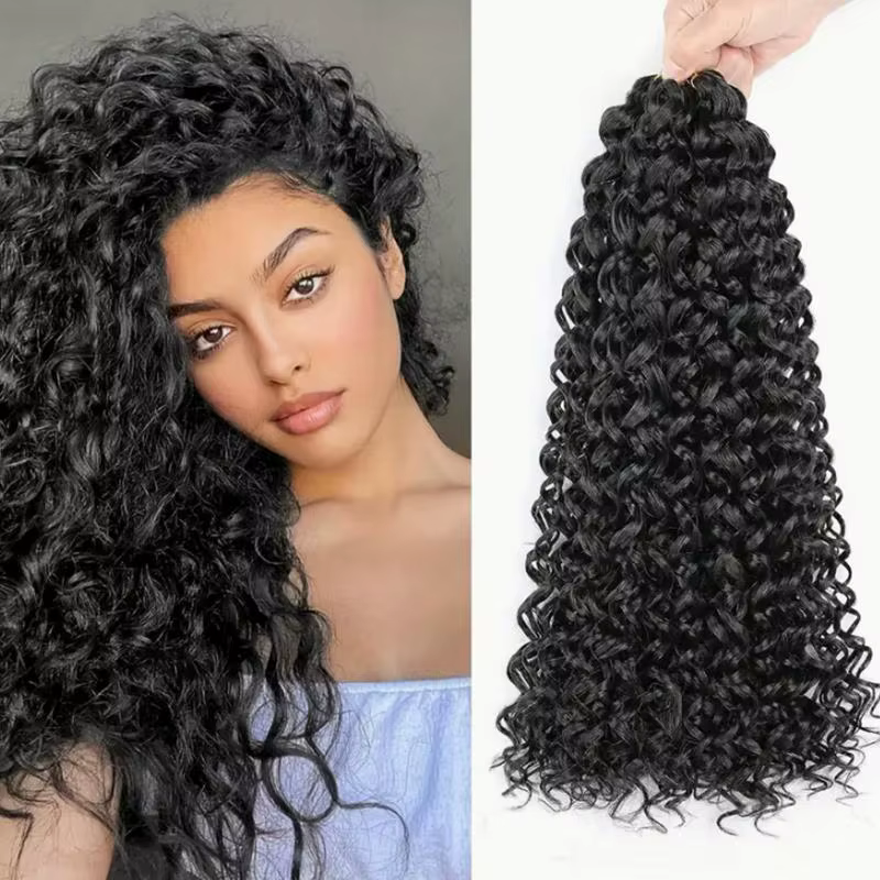 Extensions de cheveux synthétiques bouclés de 14 pouces