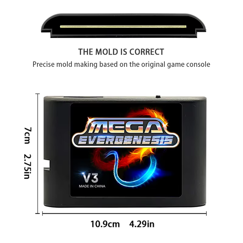 Nouveau pour MegaDrive Genesis MD V3Pro avec émulateur de lecteur optique 3000 fichiers prise en charge de la carte mémoire de fichier 32X avec carte TF 4G