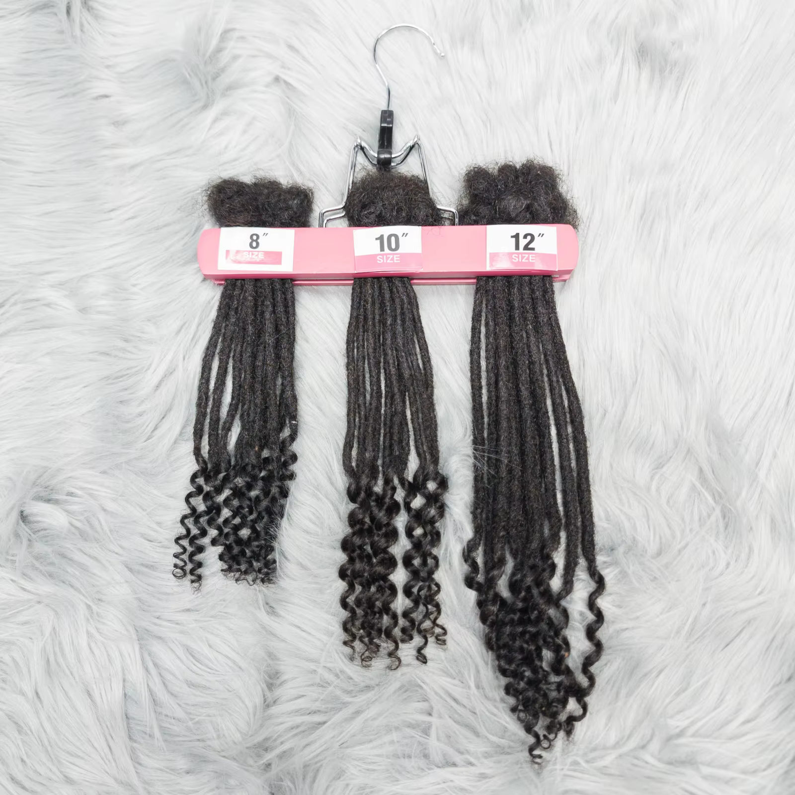 Extensions de dreadlock de cheveux humains naturels avec extrémités bouclées 8-12 pouces Extension de serrures de queue bouclée à la main pour femmes hommes 10 brins