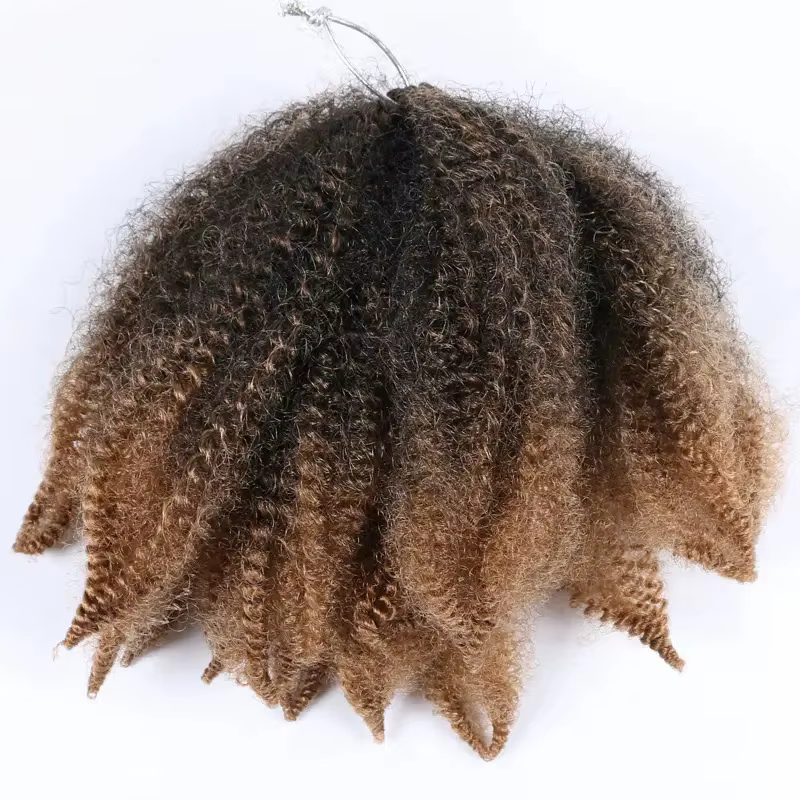 Extensions de cheveux synthétiques bouclés de 8 pouces
