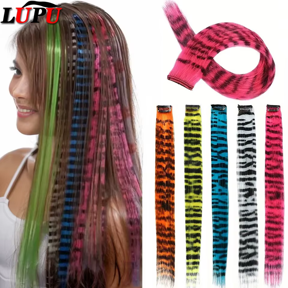 Extension de Cheveux Synthétiques en Plumes pour Femme
