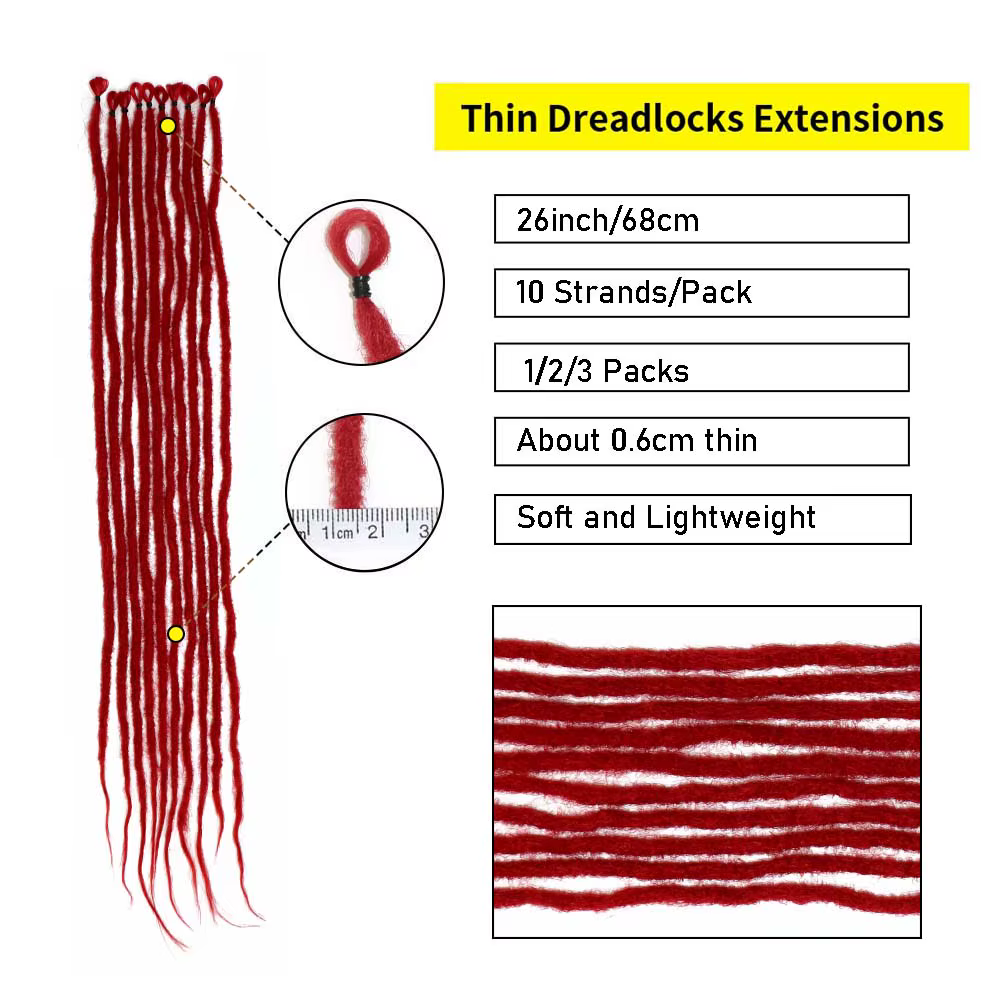 Extensions de dreadlocks colorés