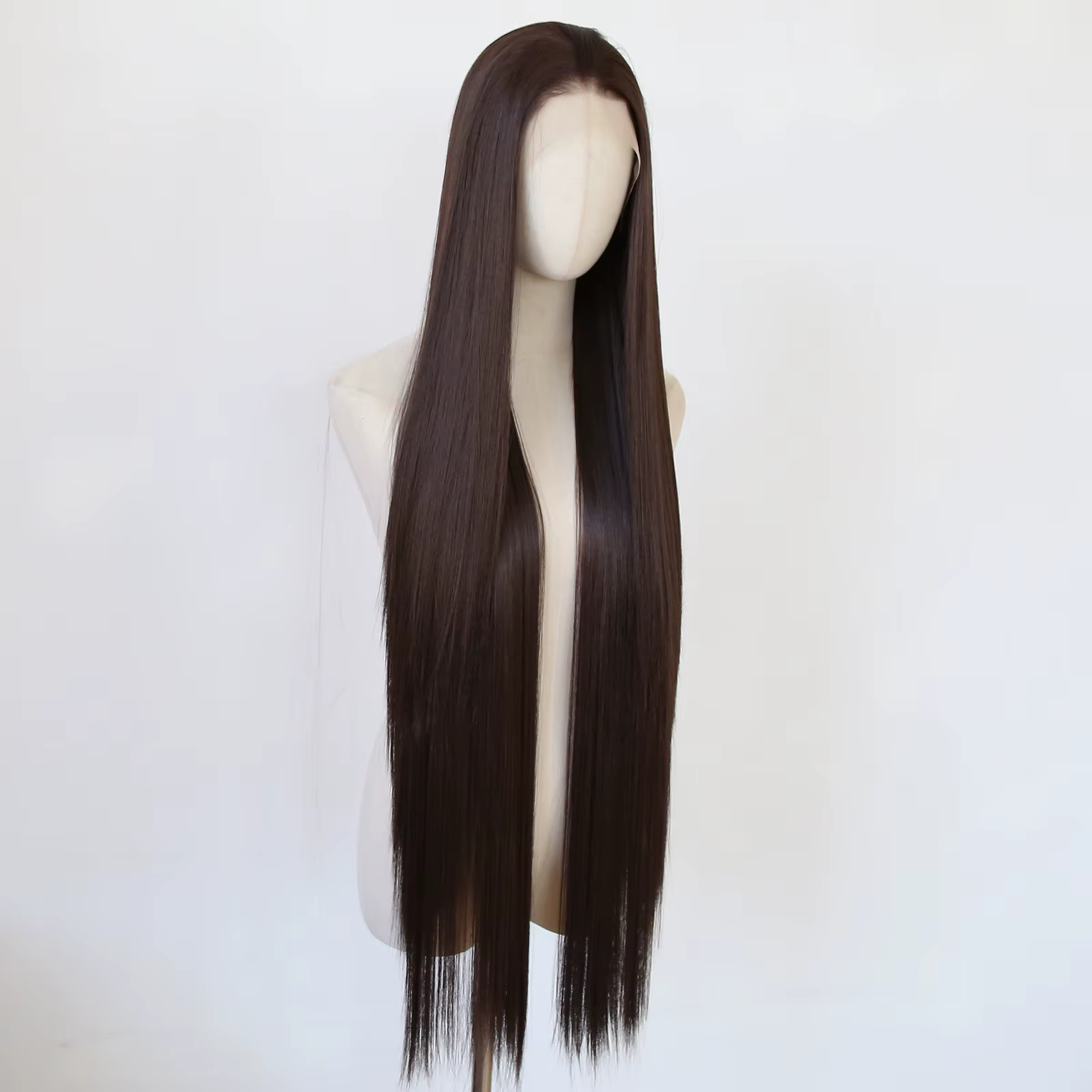 Perruque Lace Front Wig synthétique marron foncé