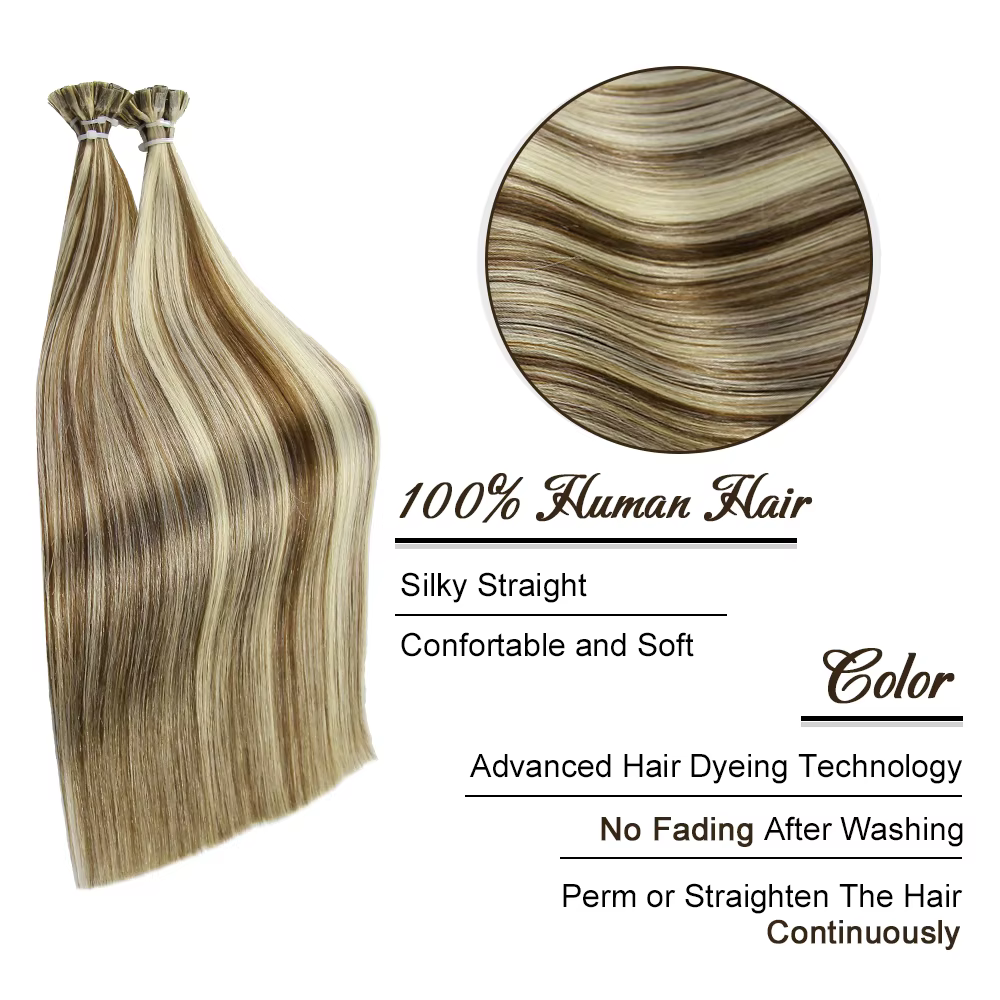 Nouvelle Extension de cheveux à pointe plate