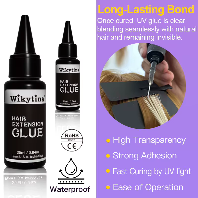 Kit Complet d'Extensions Capillaires UV 2025 Original avec Colle UV Longue Durée et Machine de Retrait - Outils de Coiffure Professionnels pour Salon