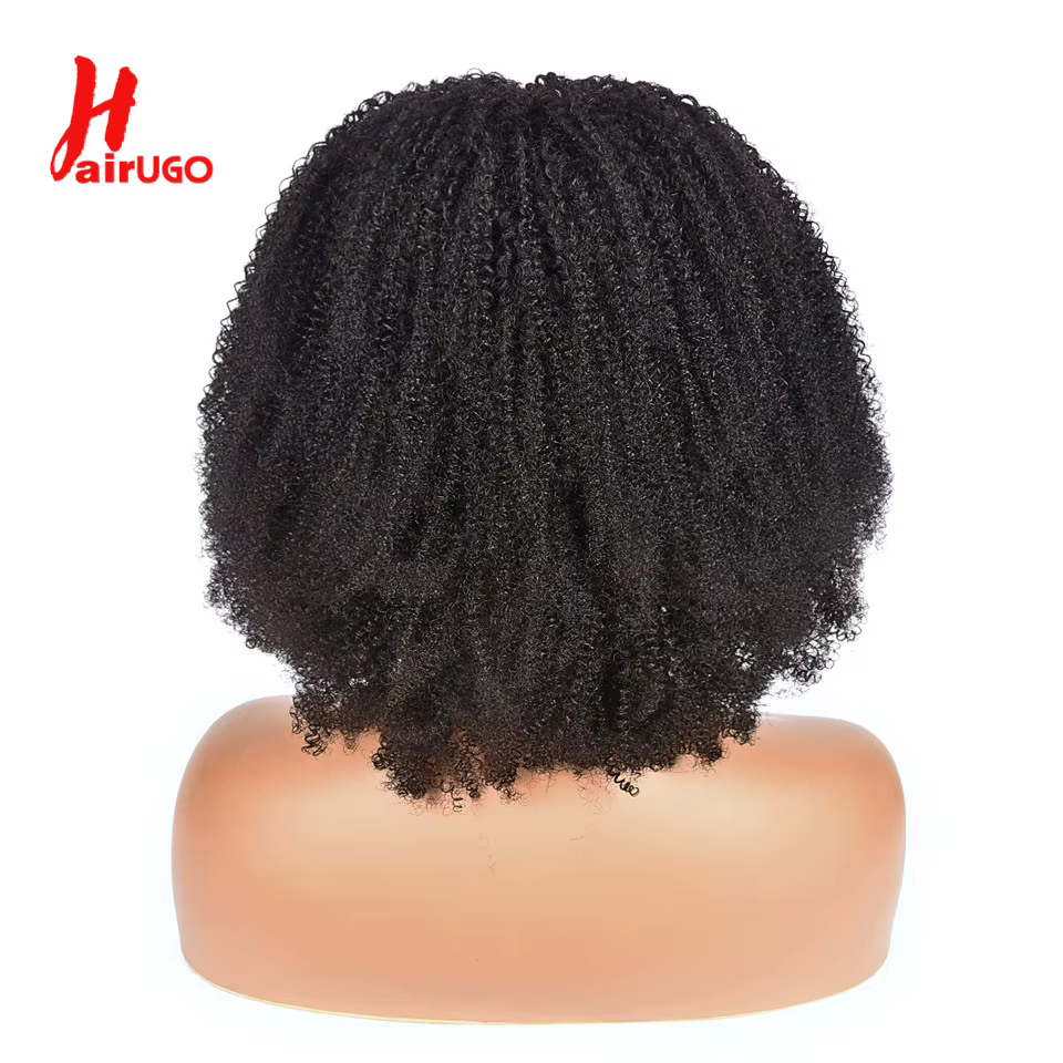 HairUGo-Perruques de cheveux humains bouclés crépus pour femmes