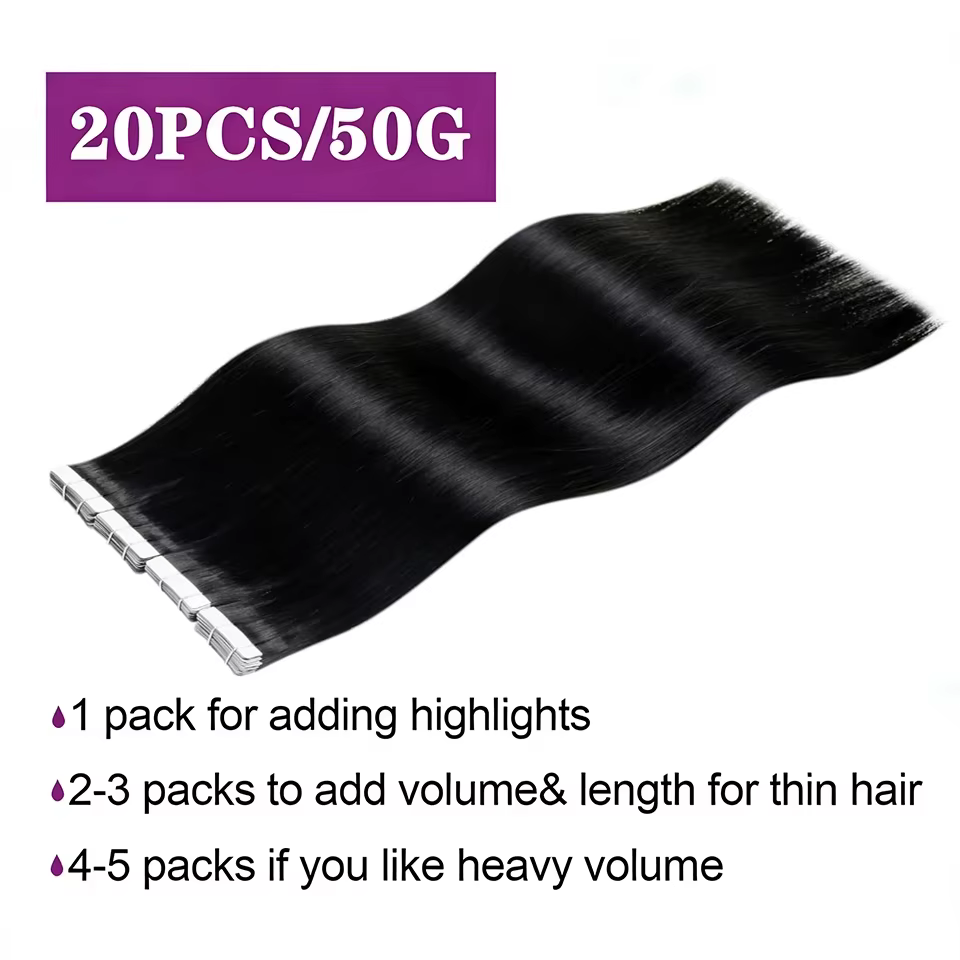 Extensions de cheveux à bandes adhésives