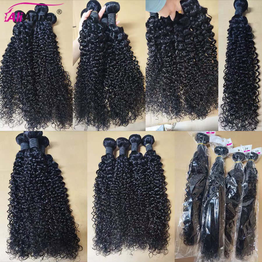 Bouclés Tissage Humain Hair 100% Natural 28 30 32 Pouce Meche Bresilienne Cheveux