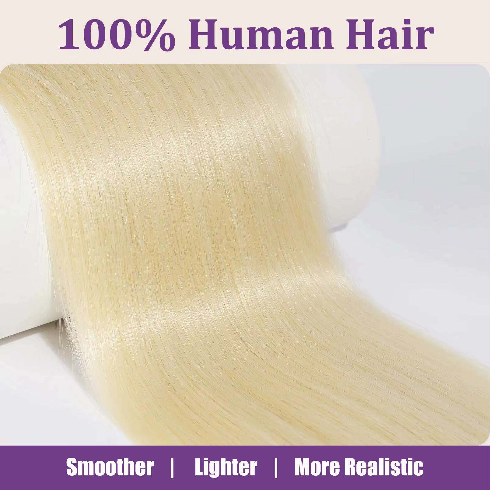Extension queue de cheval cheveux humains 100G # 613 Blonde Remy