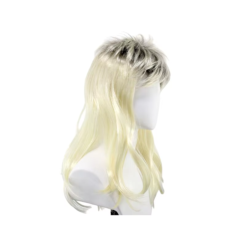 Perruque synthétique blonde style mulet