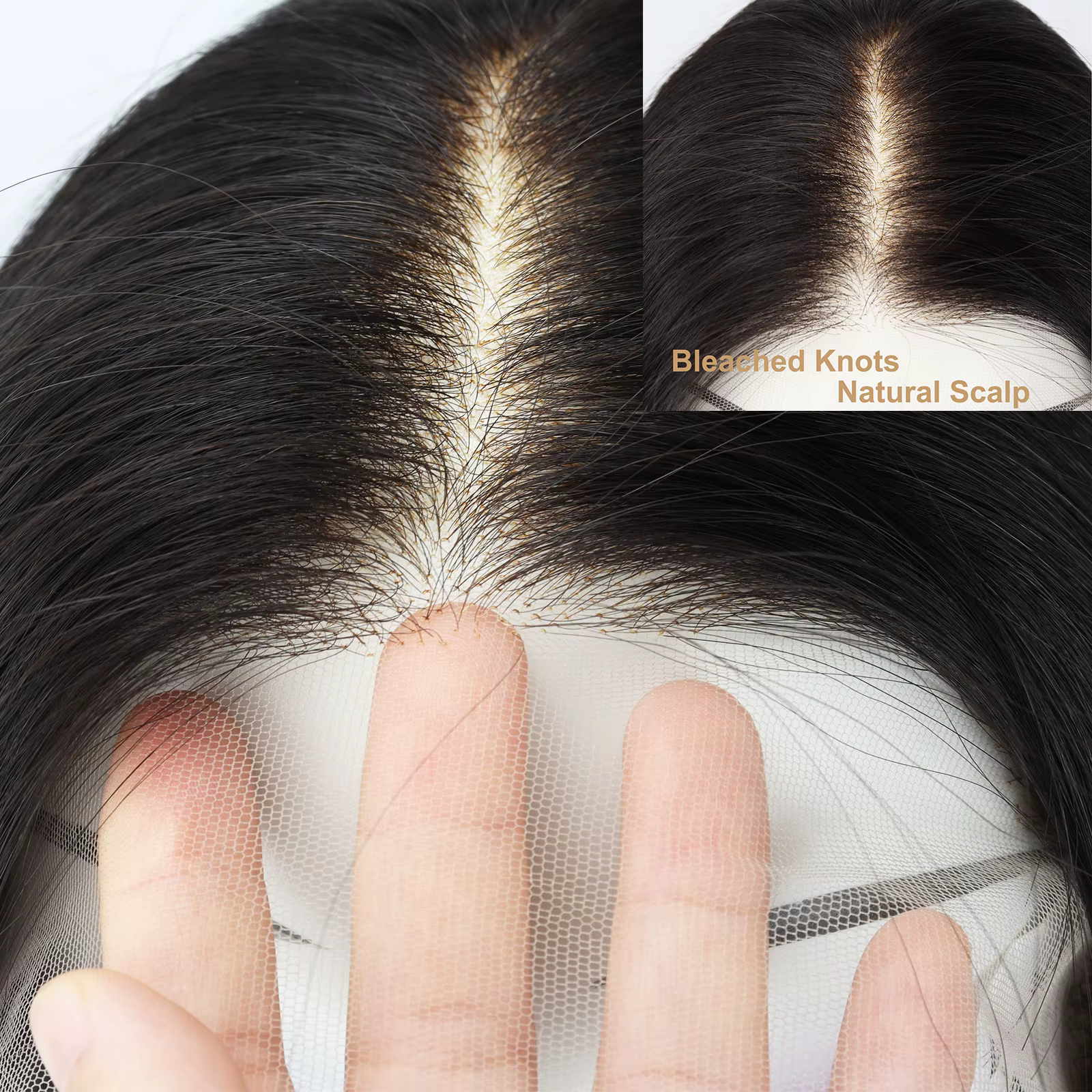Perruque Lace Front Ultra Fine HD en Cheveux Humains Vierges Européens avec Nœuds Décolorés