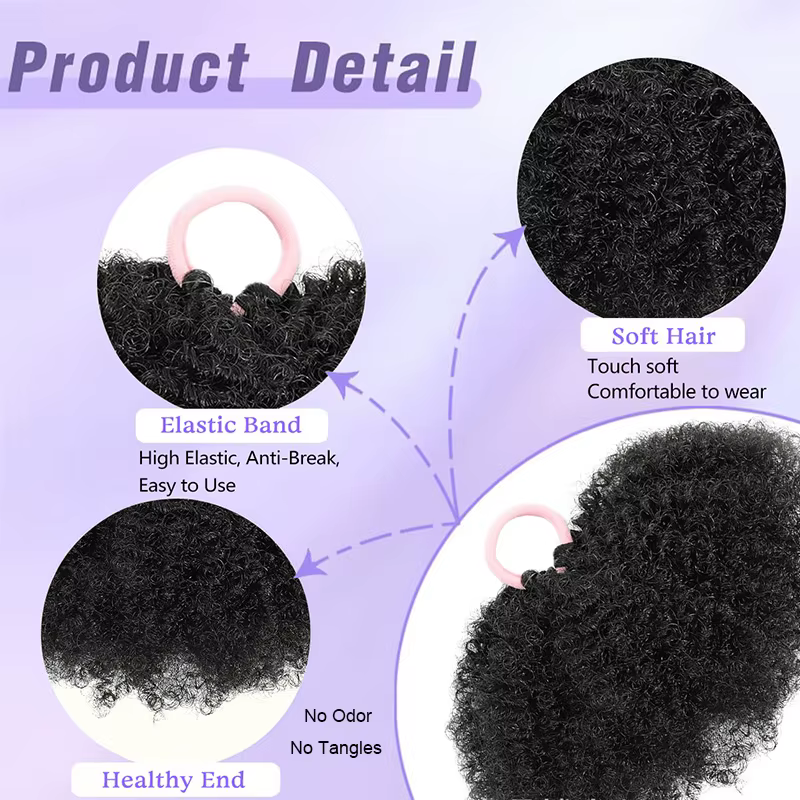 Chignon Afro Synthétique Bouffant pour Enfants
