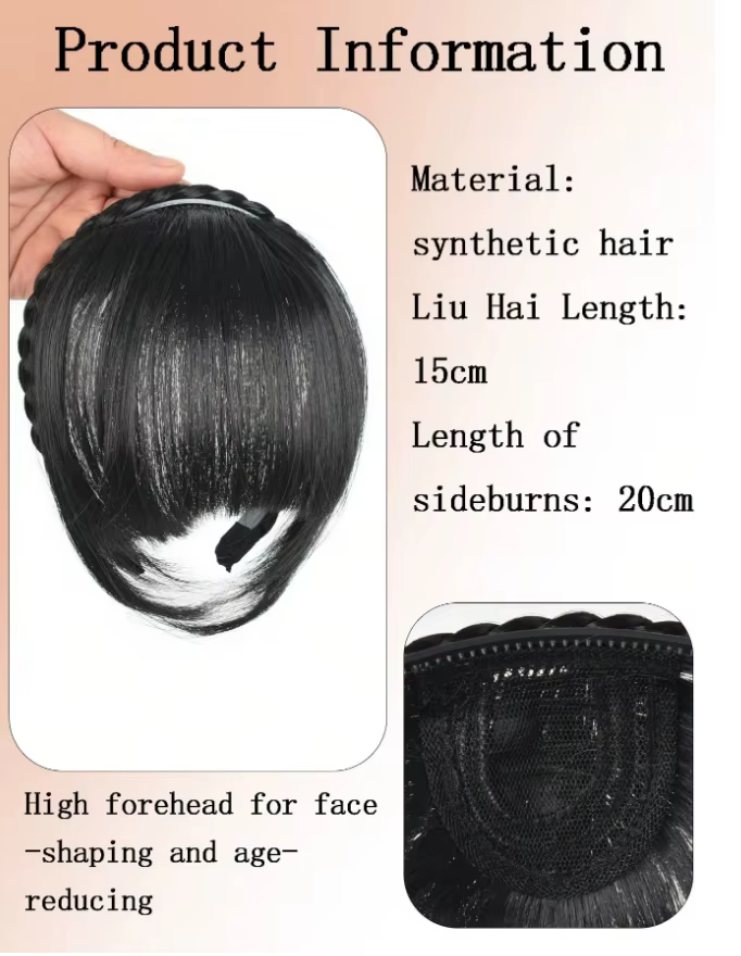 Frange de cheveux avec bandeau tressé
