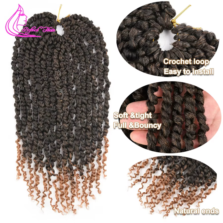 Cheveux synthétiques pré-torsadés Passion Twist pour crochet