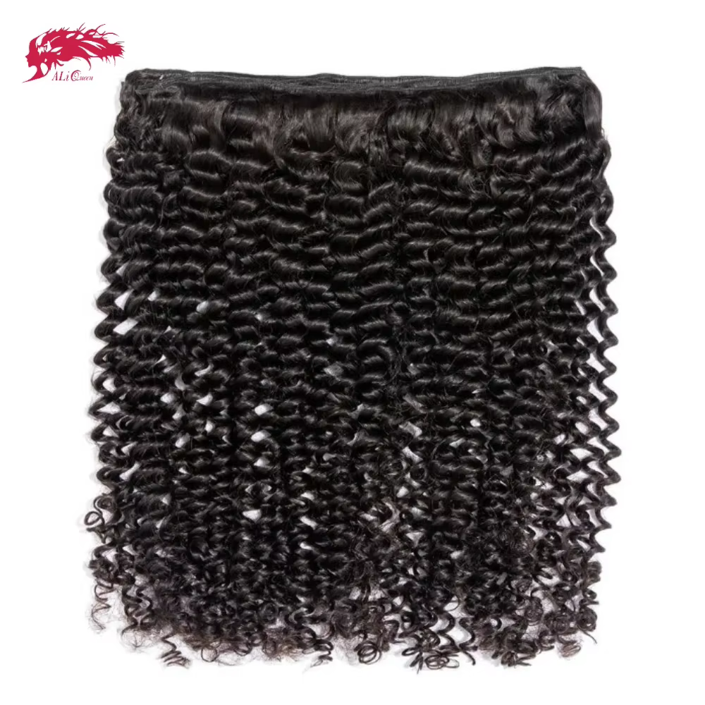 Ali Queen cheveux crépus bouclés cheveux humains paquets 3/4 pièces brésilien 10 "- 30" couleur naturelle 100% cheveux humains armure Remy Extension de cheveux