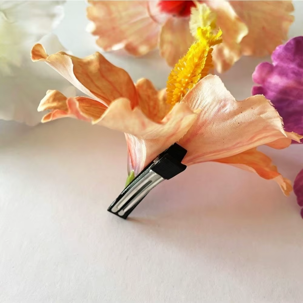 Pince à cheveux fleur d'hibiscus artificielle