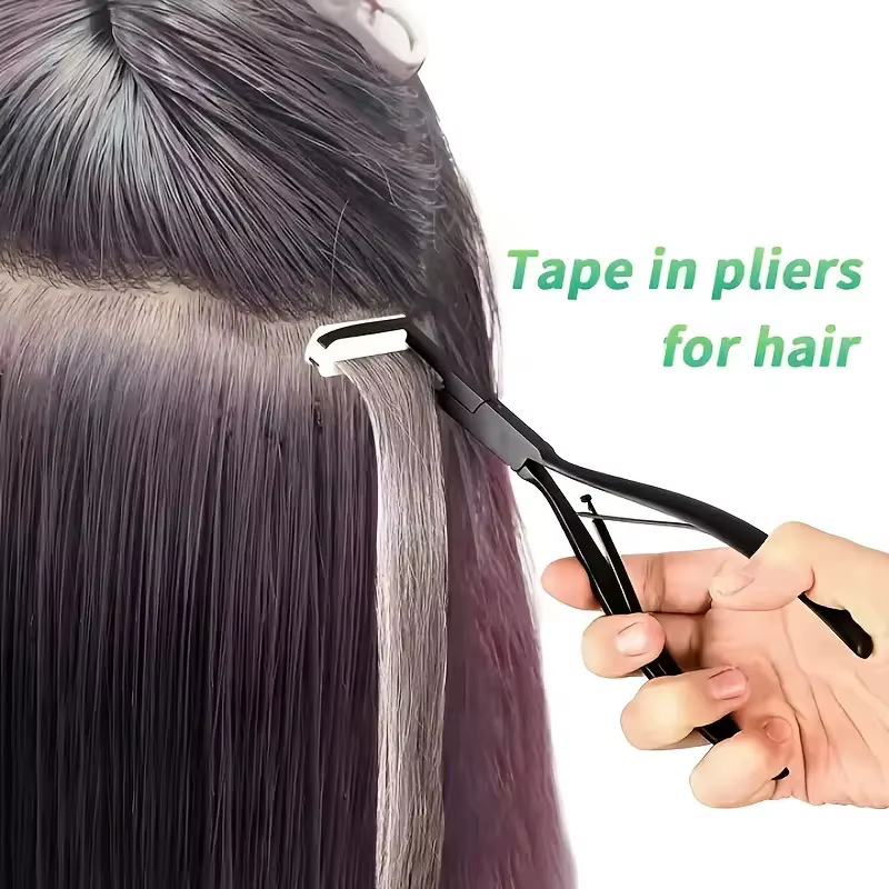 Pince à cheveux professionnelle en acier inoxydable pour extensions