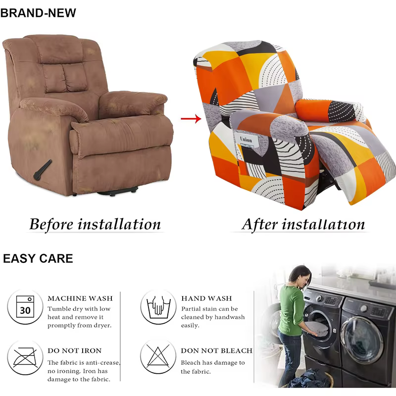 Housses de chaise inclinable extensibles 4 pièces