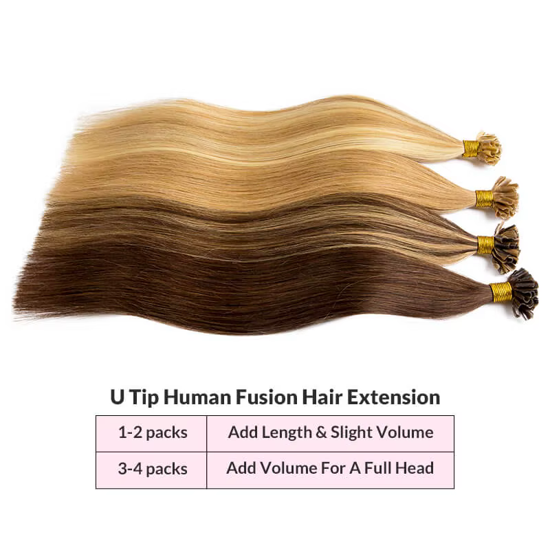U pointe cheveux kératine Extensions