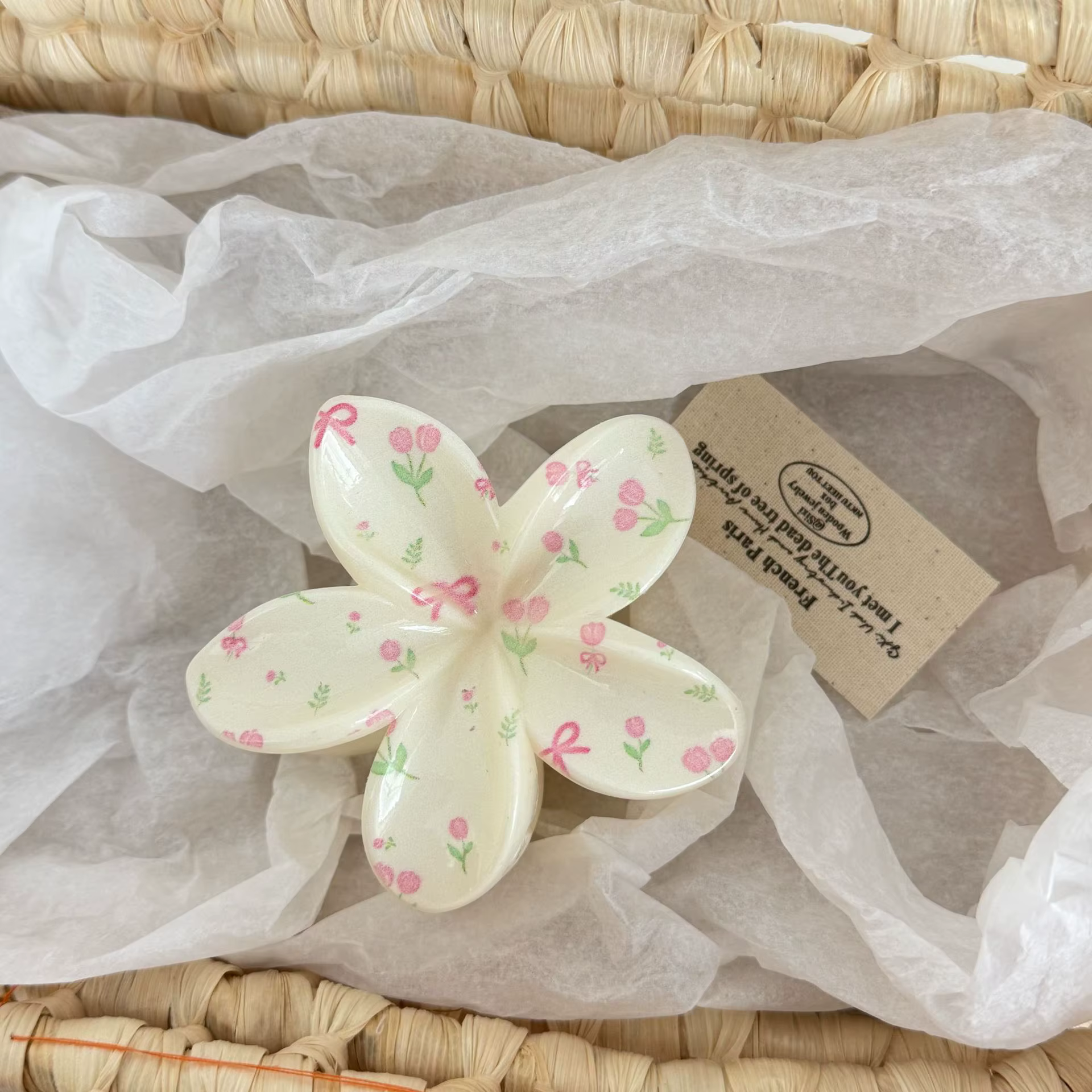 Pinces à cheveux florales rose bonbon pour femmes