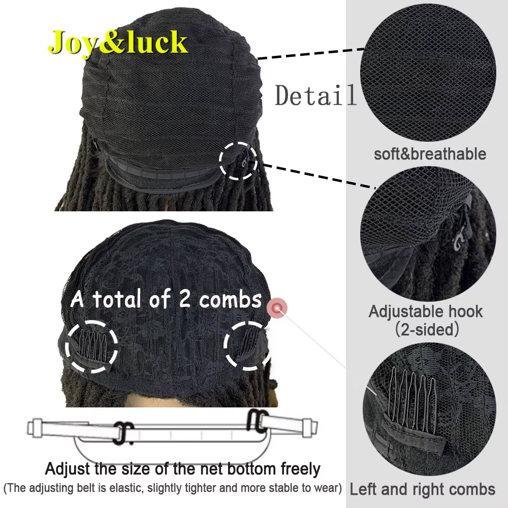 Perruque Dreadlocks synthétique longue noire pour hommes