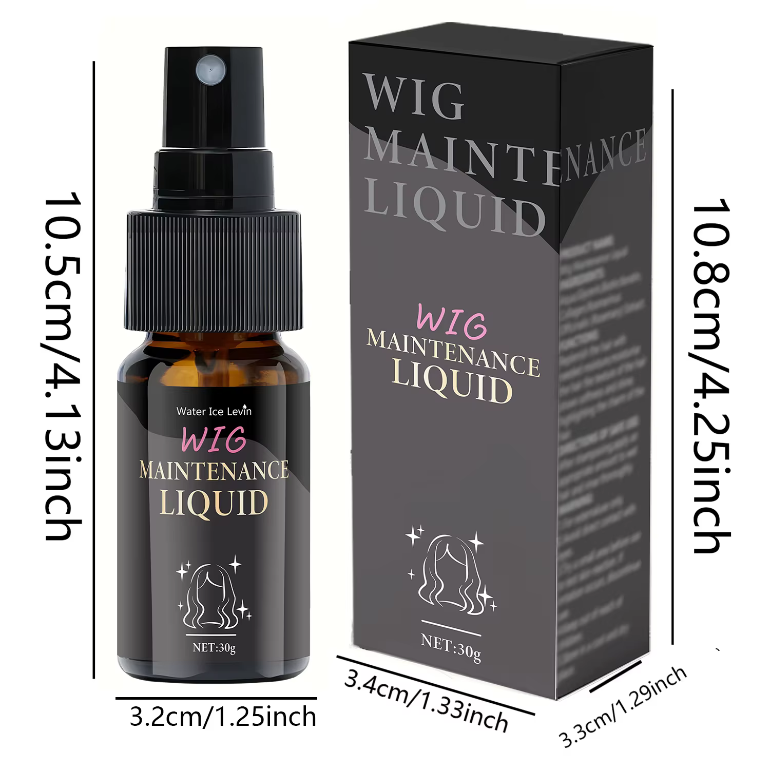 Spray démêlant pour perruque sans rinçage Water Ice Levin – Entretien et lissage instantanés pour perruques sans