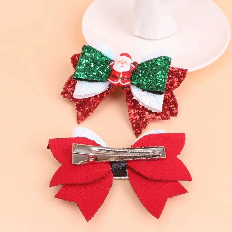 Nœuds de cheveux à paillettes du père noël