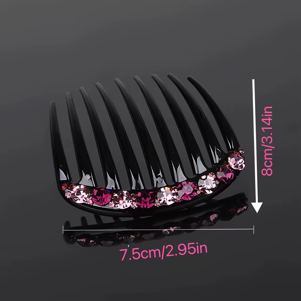 Peigne à cheveux à 9 dents en strass