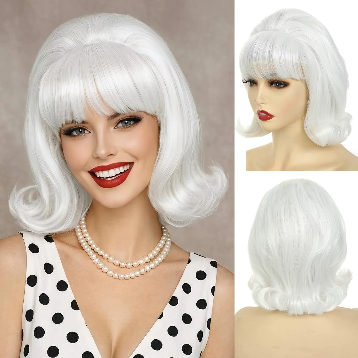 HAIRJOY Perruque courte synthétique avec frange pour femme