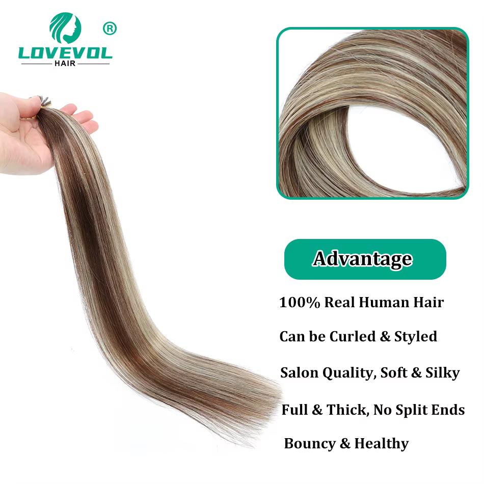 V Tip kératine russe Remy Extensions de cheveux VTip brun foncé blond 50/100 brins V conseils Fusion