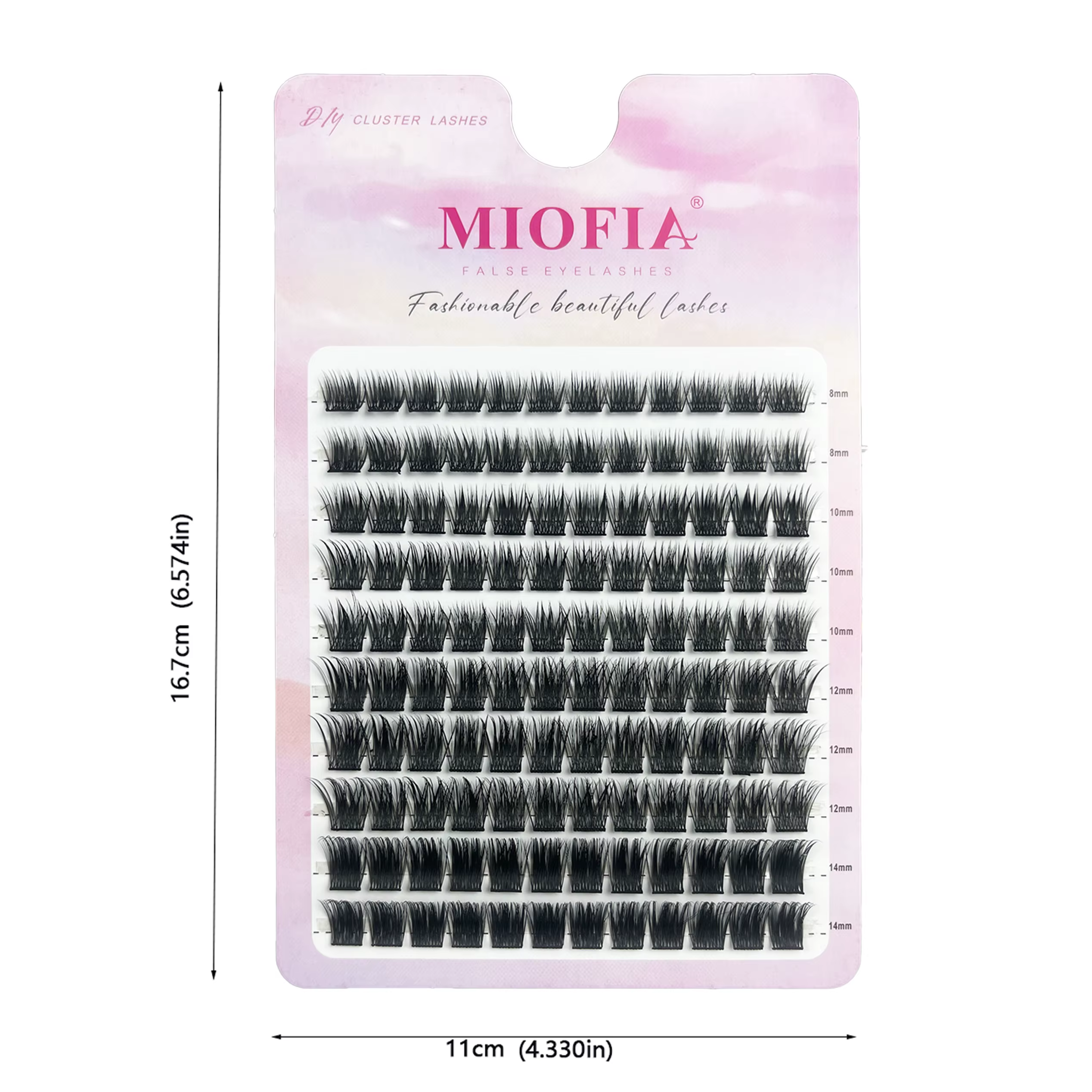 120 grappes de cils individuels D Curl 8-14mm plateau mixte Extension