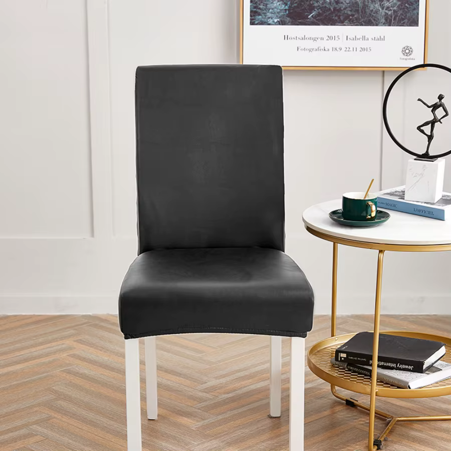Housse de chaise extensible en simili cuir imperméable, housse de chaise de salle à manger multicolore pour cuisine et Restaurant