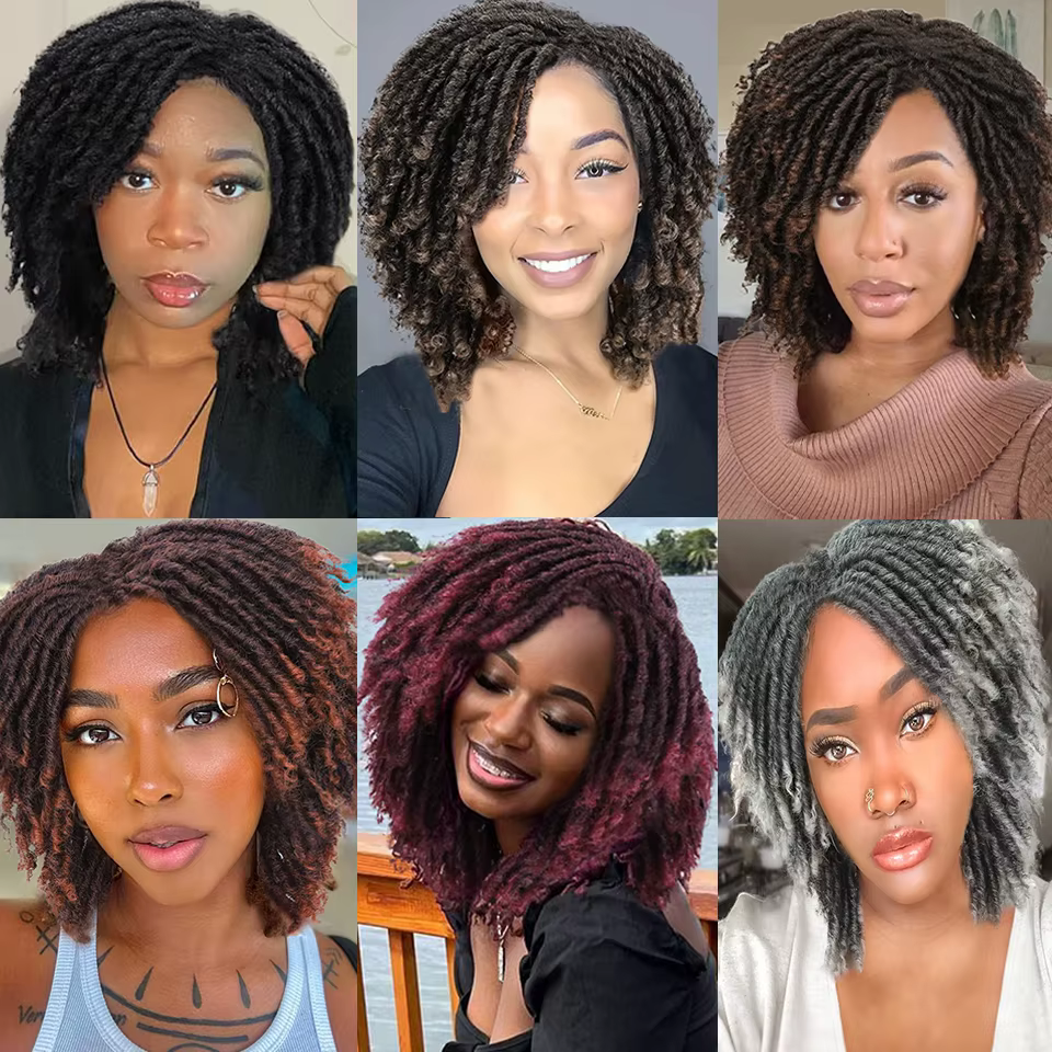 Dreadlock perruque pour les hommes et les femmes noirs Crocodile peau d'Afrique tresse de jute faux locs