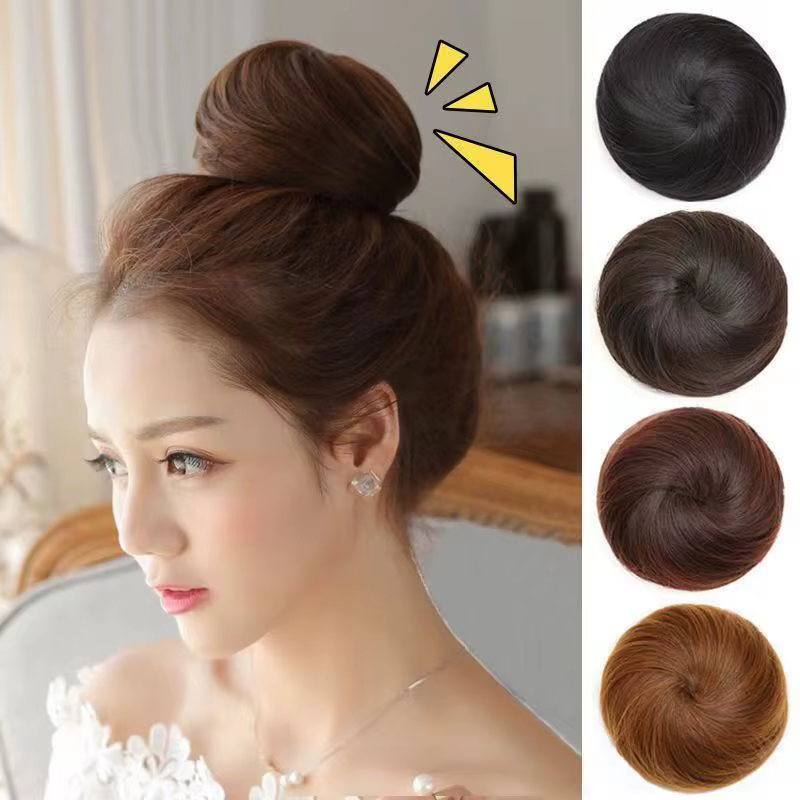 Chouchou Synthétique Lisse et Réglable, Extension de Cheveux, Queue de Cheval