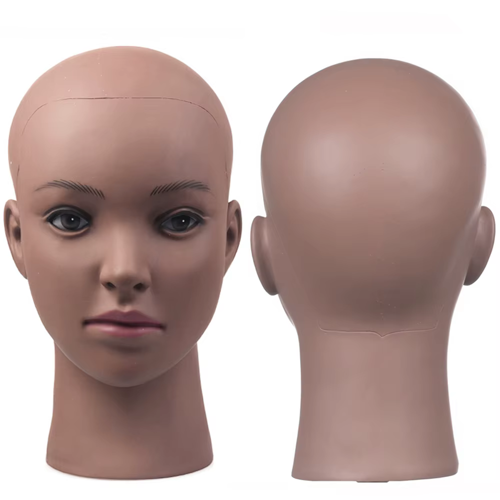 Tête de Mannequin chauve femme cosmétologie professionnelle maquillage du visage